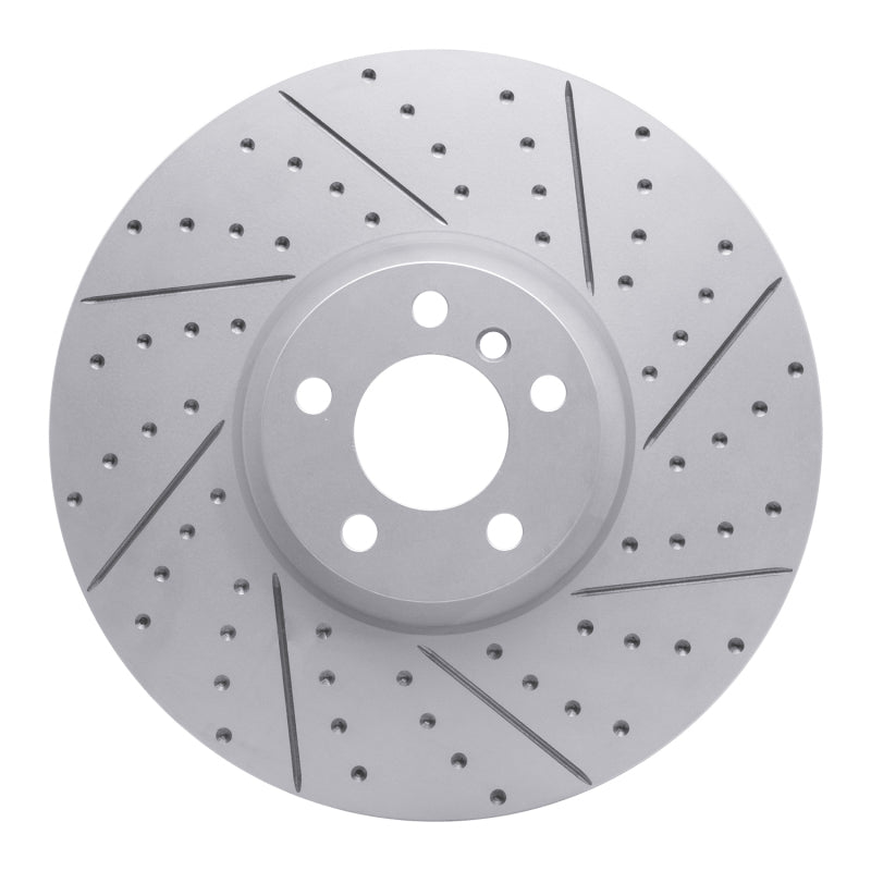 R1 Concepts 10-11 BMW X6 Left Front Drilled & Slotted Geo-Carbon Rotor