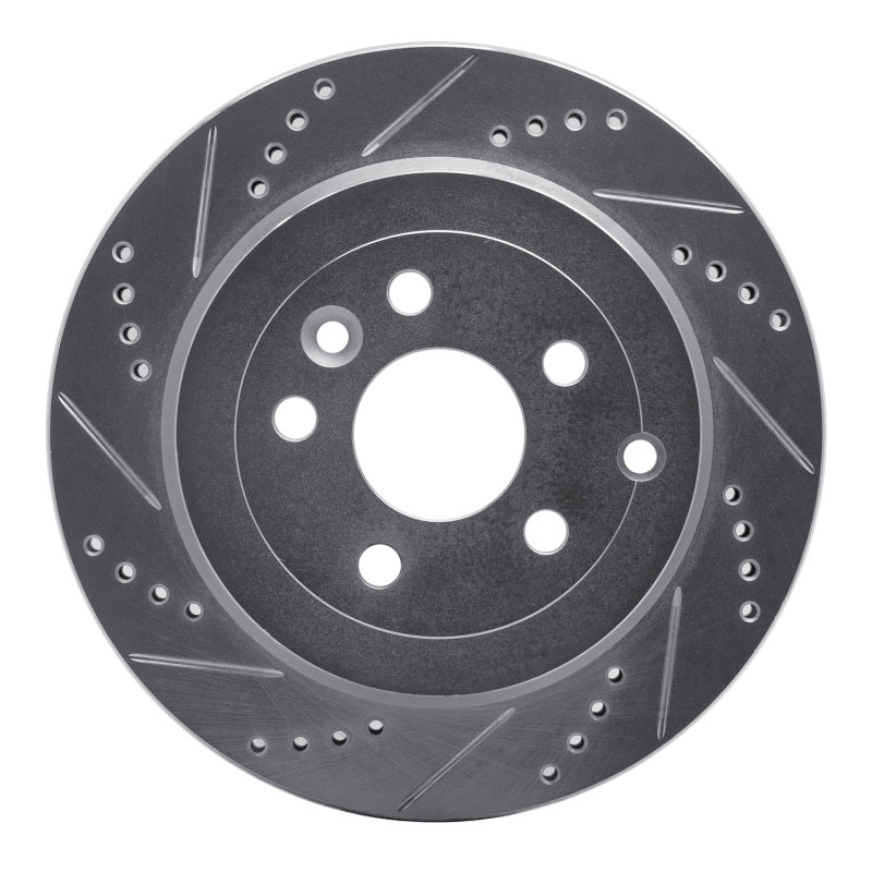 R1 Concepts 08-12 Land Rover LR2 Rear Left Drilled & Slotted Silver Brake Rotor