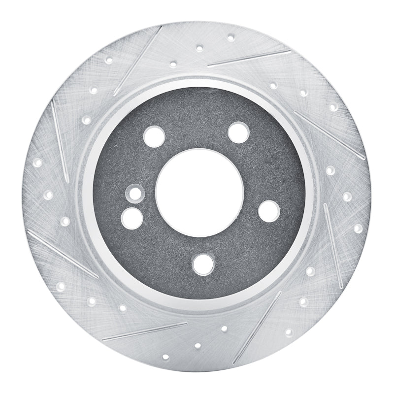 R1 Concepts 03-06 Mercedes-Benz SL500 Rear Left Drilled & Slotted Silver Brake Rotor