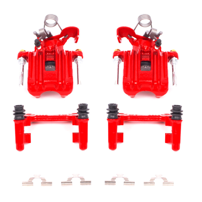 PowerStop 03-05 Audi A4 Rear Red Calipers w/Brackets - Pair