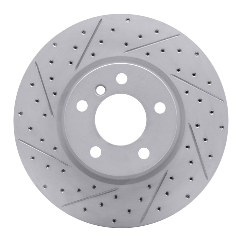 R1 Concepts 11-18 BMW X3 Front Left Drilled & Slotted Geo-Carbon Rotor
