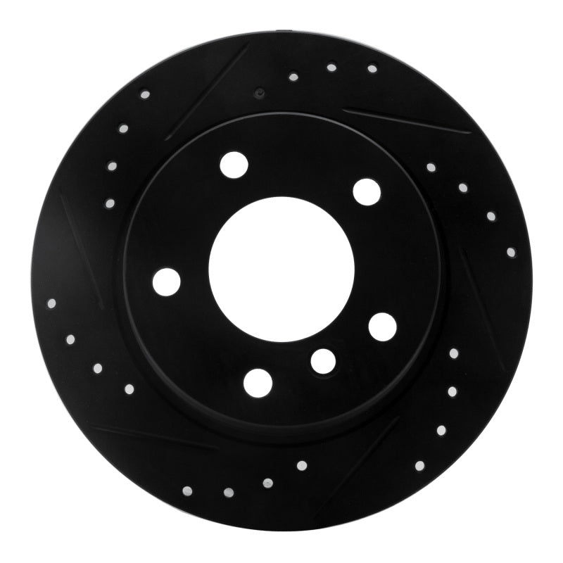 R1 Concepts 03-06 BMW Z4 Rear Left Drilled & Slotted Black Brake Rotor