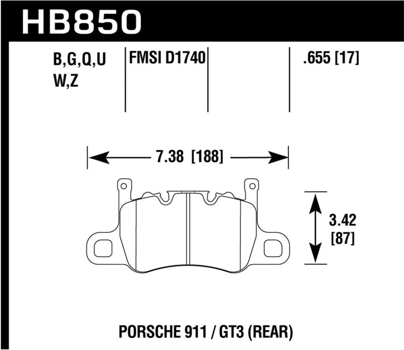 Hawk Performance Hawk 14-17 Porsche 911 GT3 HP+ Street/Motorsports Crossover Rear Brake Pads