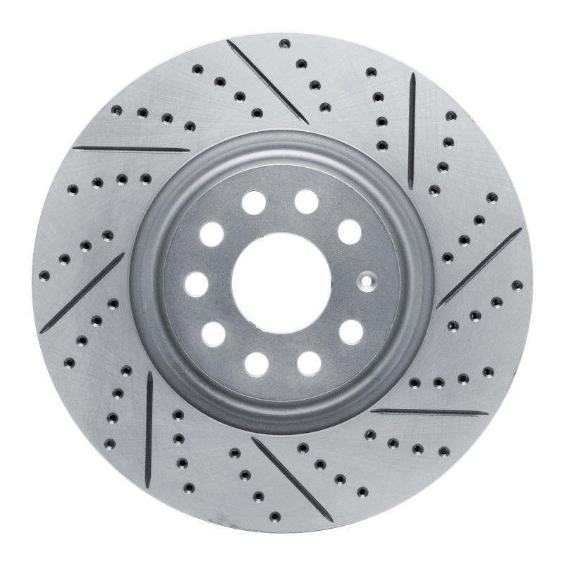 R1 Concepts 12-25 Audi A3 Quattro Front Right Drilled & Slotted Geo-Carbon Rotor