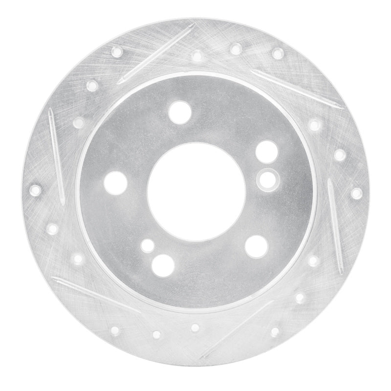 R1 Concepts 83-95 Mercedes-Benz E300 Rear Left Drilled & Slotted Silver Brake Rotor