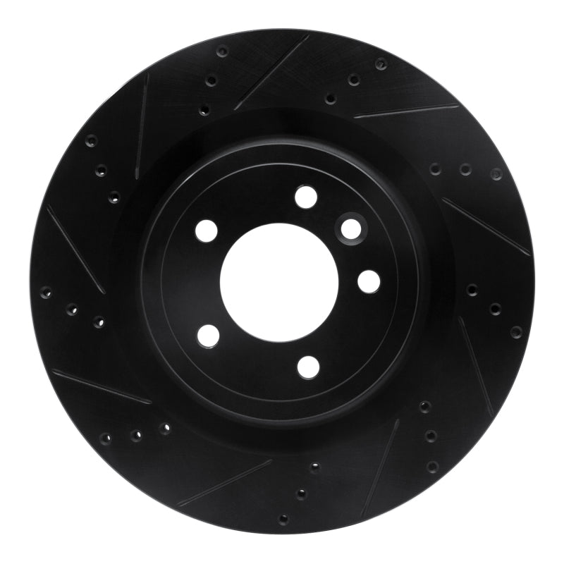 R1 Concepts 14-24 Land Rover Range Rover Sport Rear Left Drilled & Slotted Black Brake Rotor