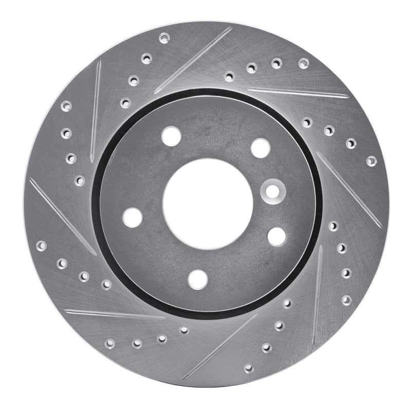R1 Concepts 1994-2002 Land Rover Range Rover Front Left Drilled & Slotted Silver Brake Rotor