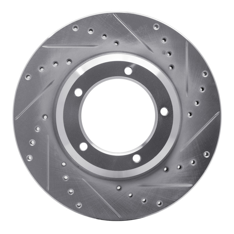 R1 Concepts 90-16 Land Rover Range Rover Front Right Drilled & Slotted Silver Brake Rotor