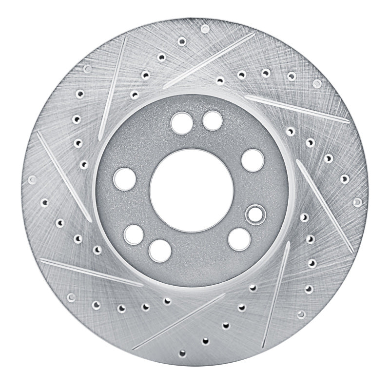 R1 Concepts 91-99 Mercedes-Benz S350 Front Left Drilled & Slotted Silver Brake Rotor
