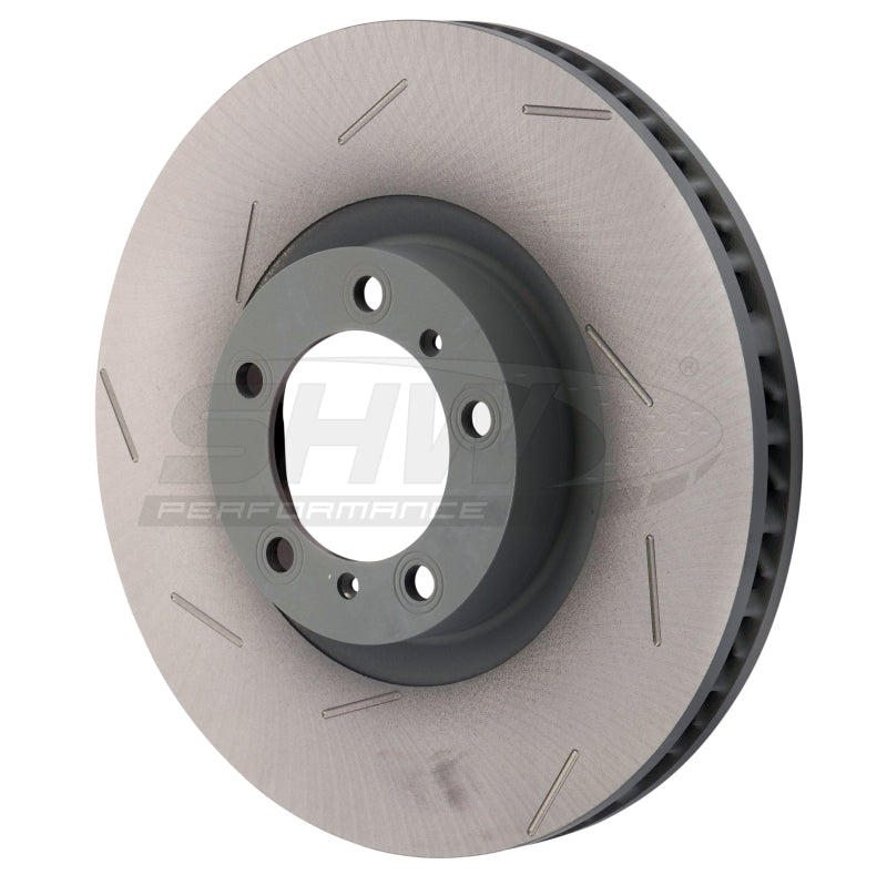 SHW Performance 17-20 Porsche Panamera 4S 2.9L w/18in Wheel Left Front Slotted Monobloc Brake Rotor (971615301L)