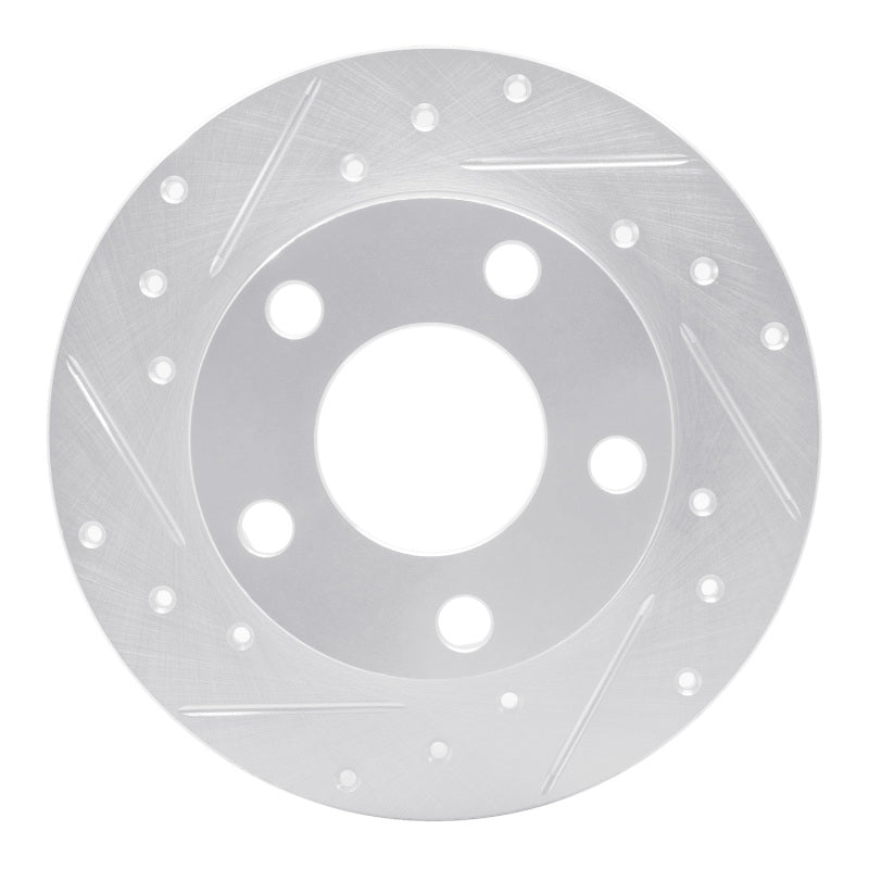 R1 Concepts 85-00 Audi 5000S Quattro Rear Left Drilled & Slotted Silver Brake Rotor