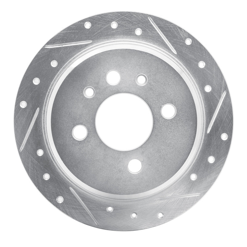 R1 Concepts 84-91 BMW 325 Rear Right Drilled & Slotted Silver Brake Rotor