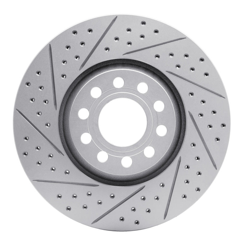 R1 Concepts 97-06 Audi A4 (USA/Canada) Front Left Drilled & Slotted Geo-Carbon Rotor