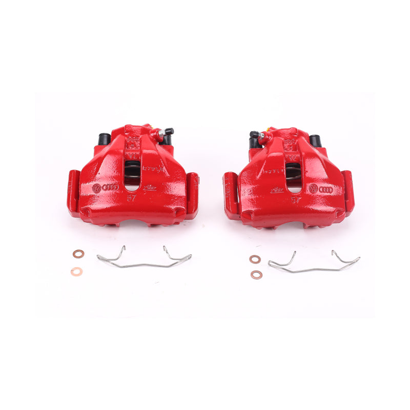 PowerStop 96-99 Audi A4 Front Red Calipers w/Brackets - Pair