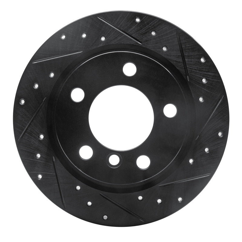 R1 Concepts 11-16 Mini Cooper Countryman Rear Right Drilled & Slotted Black Brake Rotor