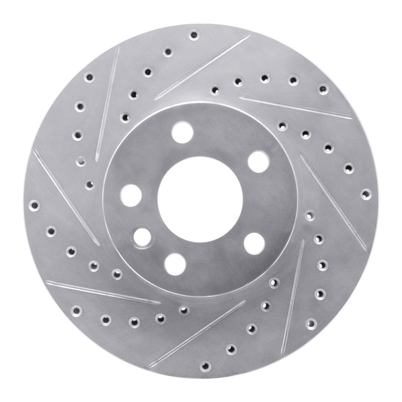 R1 Concepts 01-03 Volkswagen EuroVan Front Left Drilled & Slotted Silver Brake Rotor