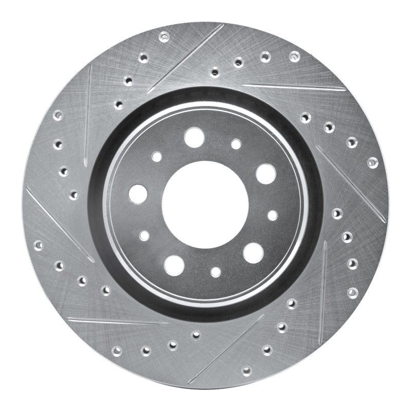 R1 Concepts 98-04 Volvo C70 Front Left Drilled & Slotted Silver Brake Rotor