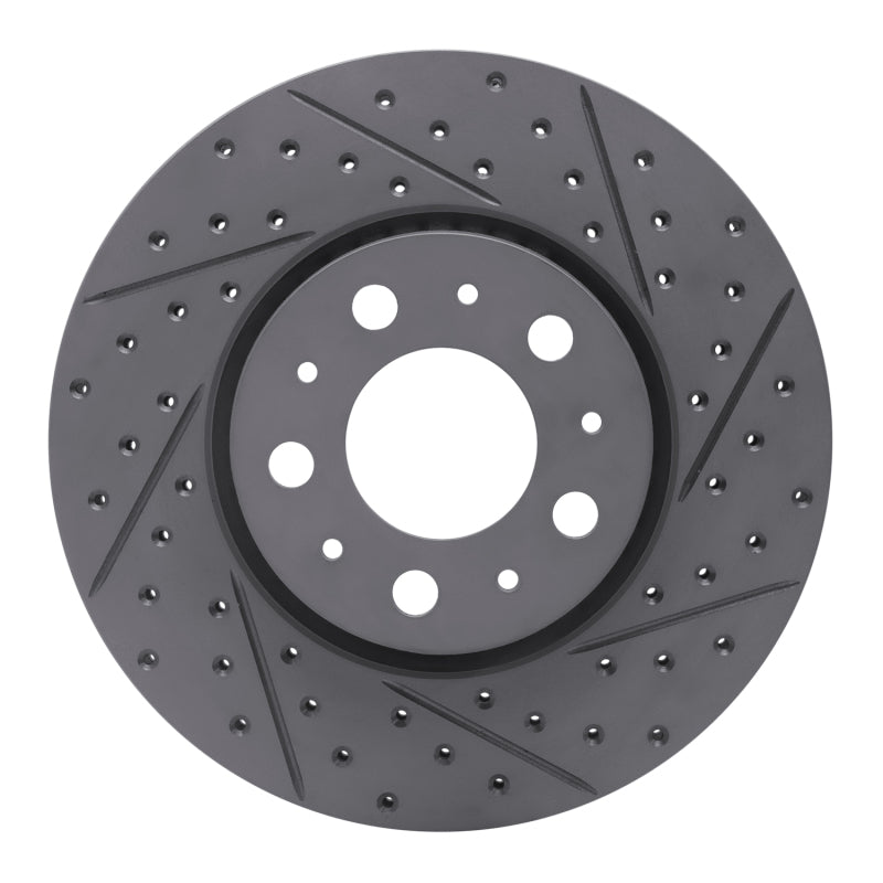 R1 Concepts 99-09 Volvo S60 Front Right Drilled & Slotted Geo-Carbon Rotor