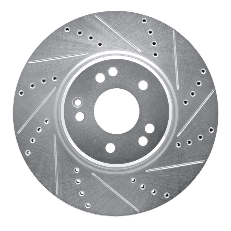 R1 Concepts 94-02 Mercedes-Benz SL600 Left Front Drilled & Slotted Silver Brake Rotor
