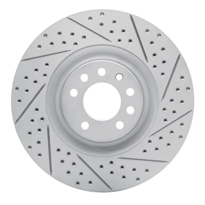 R1 Concepts 08-11 Saab 9-3 Front Right Drilled & Slotted Geo-Carbon Rotor