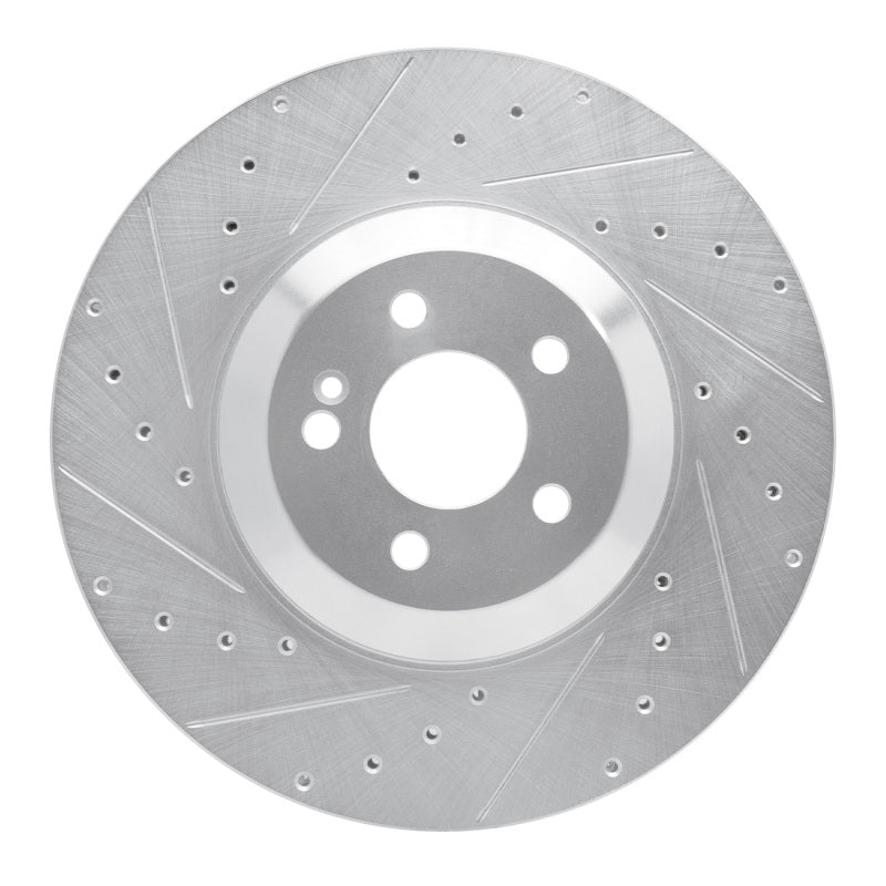 R1 Concepts 17-23 Mercedes-Benz CLS450 Rear Left Drilled & Slotted Silver Brake Rotor