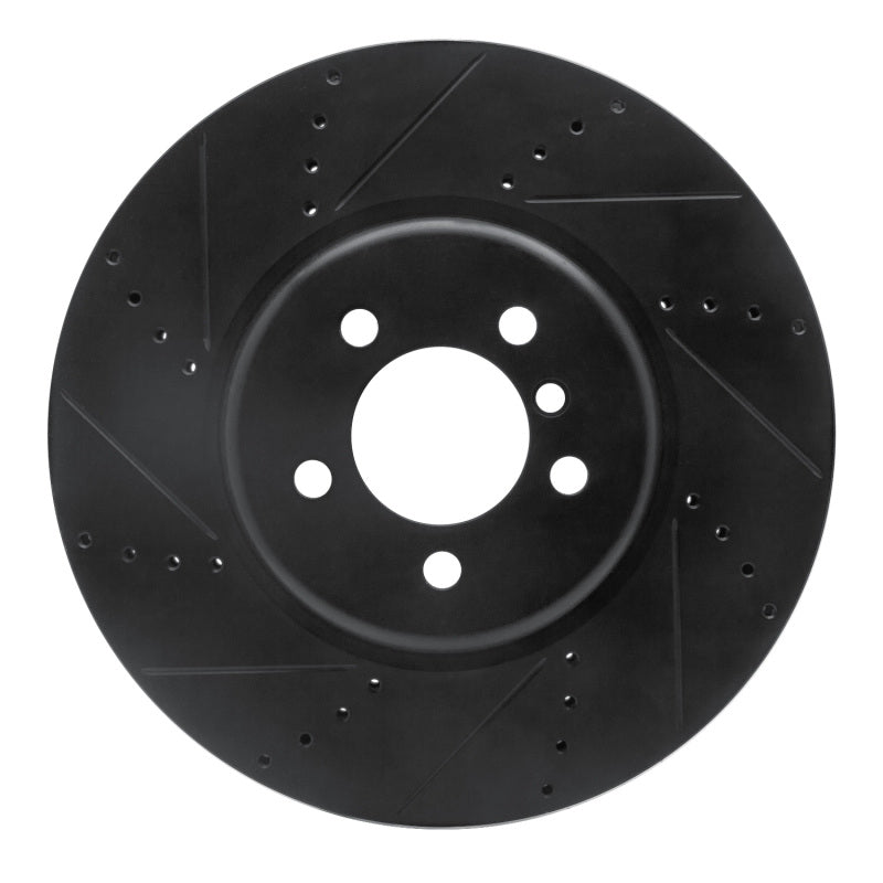 R1 Concepts 13-20 BMW 440I Gran Coupe Front Left Drilled & Slotted Black Brake Rotor