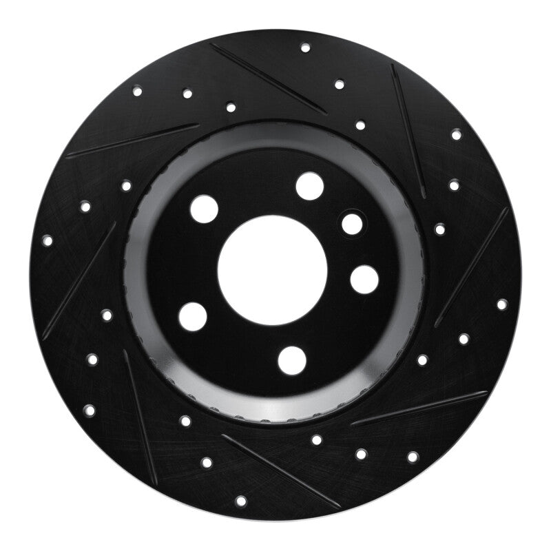 R1 Concepts 20-22 Jaguar E-Pace Rear Right Drilled & Slotted Black Brake Rotor