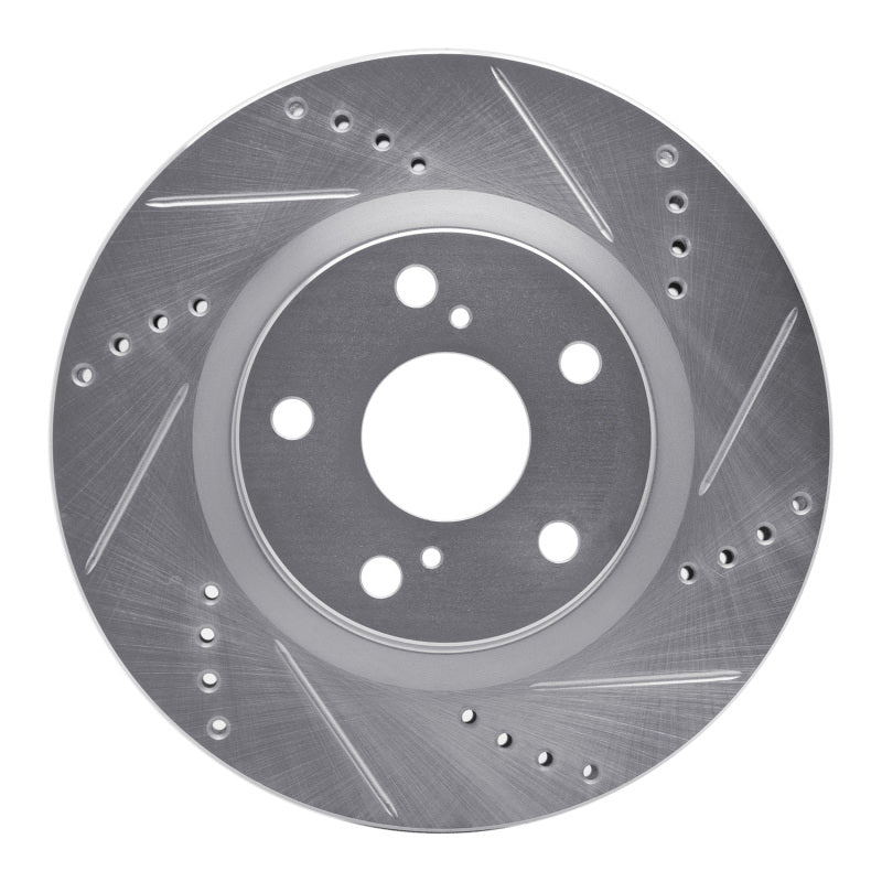 R1 Concepts 22-25 Audi A3 Quattro Front Right Drilled & Slotted Silver Brake Rotor