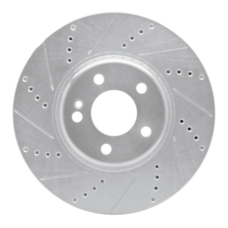 R1 Concepts 16-23 Mercedes-Benz GLC350e Rear Left Drilled & Slotted Silver Brake Rotor