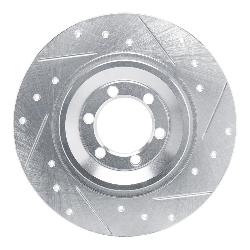 R1 Concepts 81-89 Alfa Romeo GTV-6 Rear Right Drilled & Slotted Silver Brake Rotor