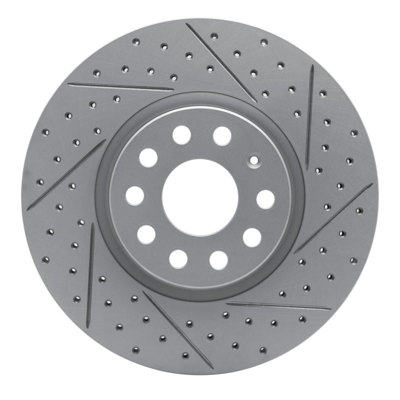 R1 Concepts 05-25 Audi Tt Front Right Drilled & Slotted Geo-Carbon Rotor