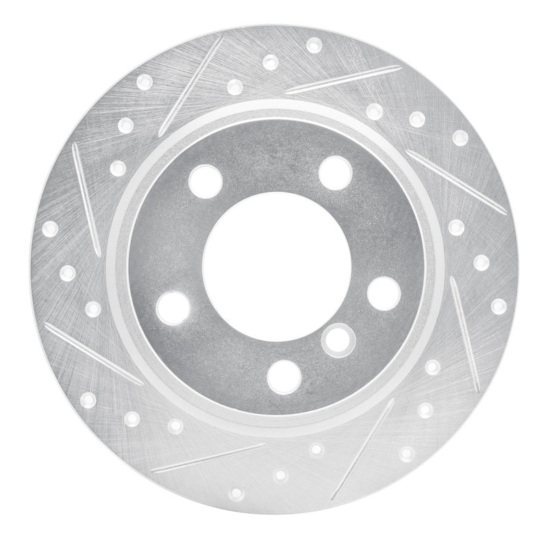 R1 Concepts 11-16 Mini Cooper Paceman Rear Left Drilled & Slotted Silver Brake Rotor