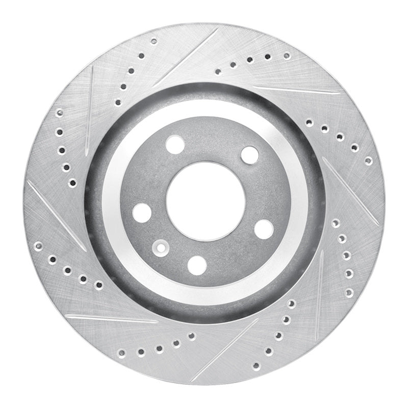 R1 Concepts 05-11 Audi A6 Quattro Rear Left Drilled & Slotted Silver Brake Rotor
