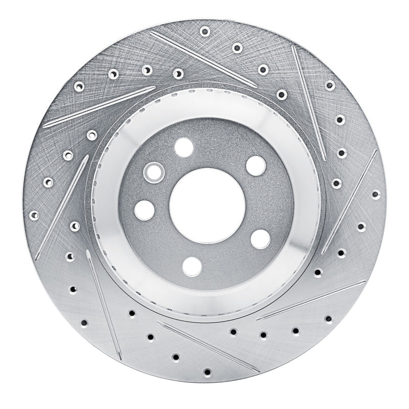 R1 Concepts 20-26 Jaguar F-Pace Rear Right Drilled & Slotted Silver Brake Rotor