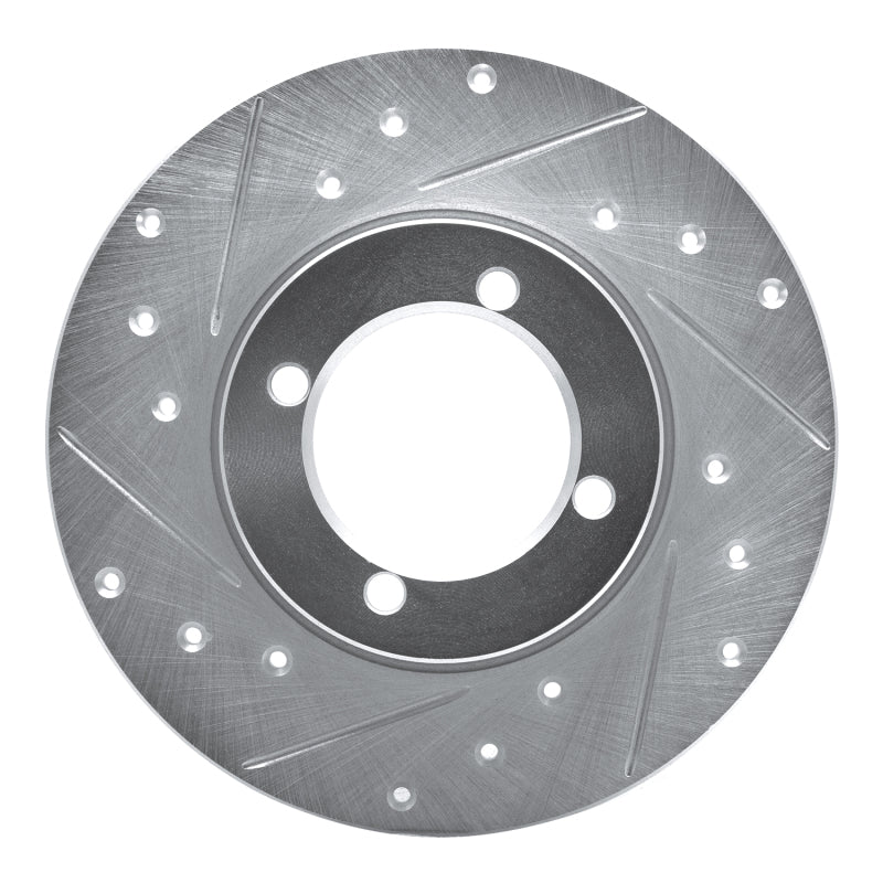 R1 Concepts 67-74 Opel Manta Front Left Drilled & Slotted Silver Brake Rotor