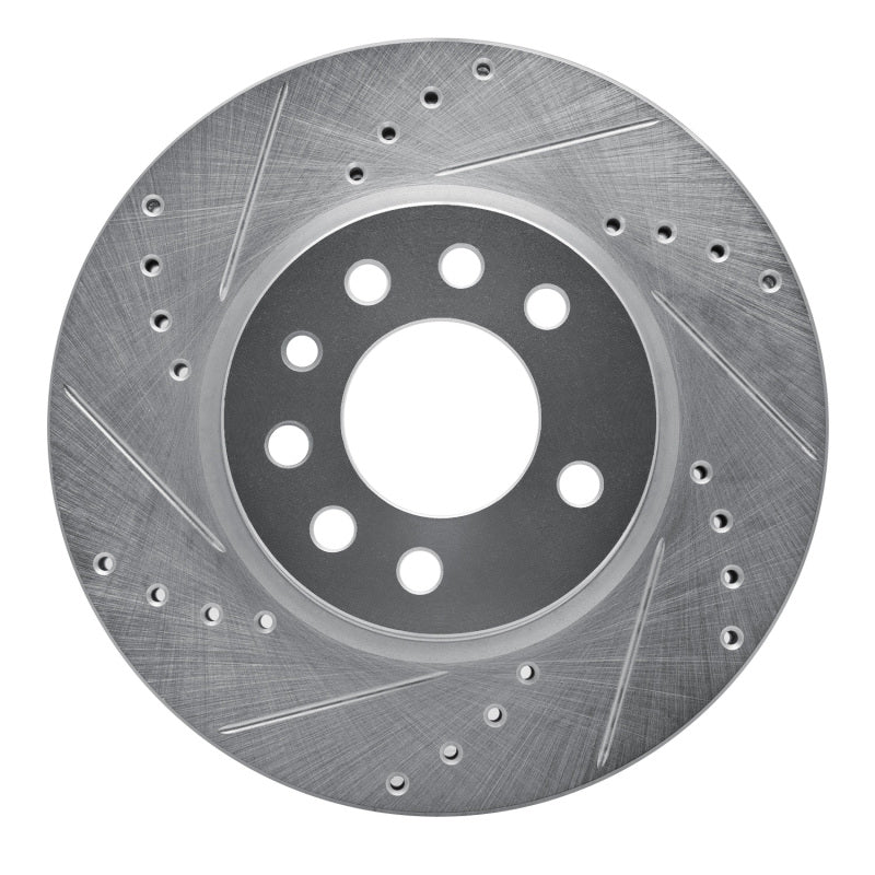 R1 Concepts 94-96 Saab 900 Front Left Drilled & Slotted Silver Brake Rotor