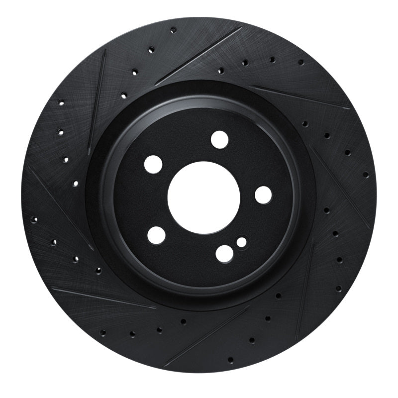 R1 Concepts 20-26 Mercedes-Benz GLS580 Rear Left Drilled & Slotted Black Brake Rotor