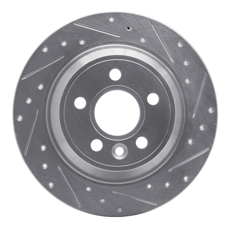 R1 Concepts 07-10 Volvo S80 Rear Right Drilled & Slotted Silver Brake Rotor