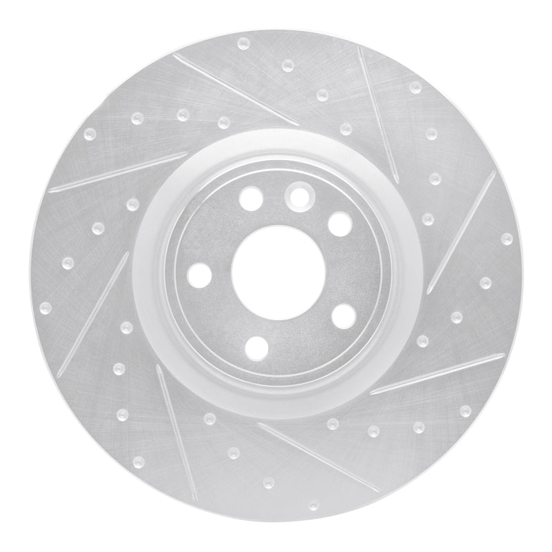 R1 Concepts 18-20 Jaguar E-Pace Front Right Drilled & Slotted Silver Brake Rotor