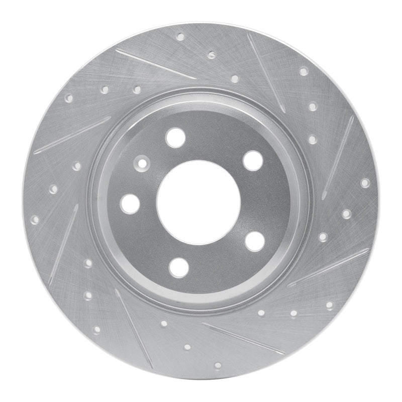 R1 Concepts 08-25 Audi Q5 (USA/Canada Excl Hybrid) Rear Right Drilled & Slotted Silver Brake Rotor