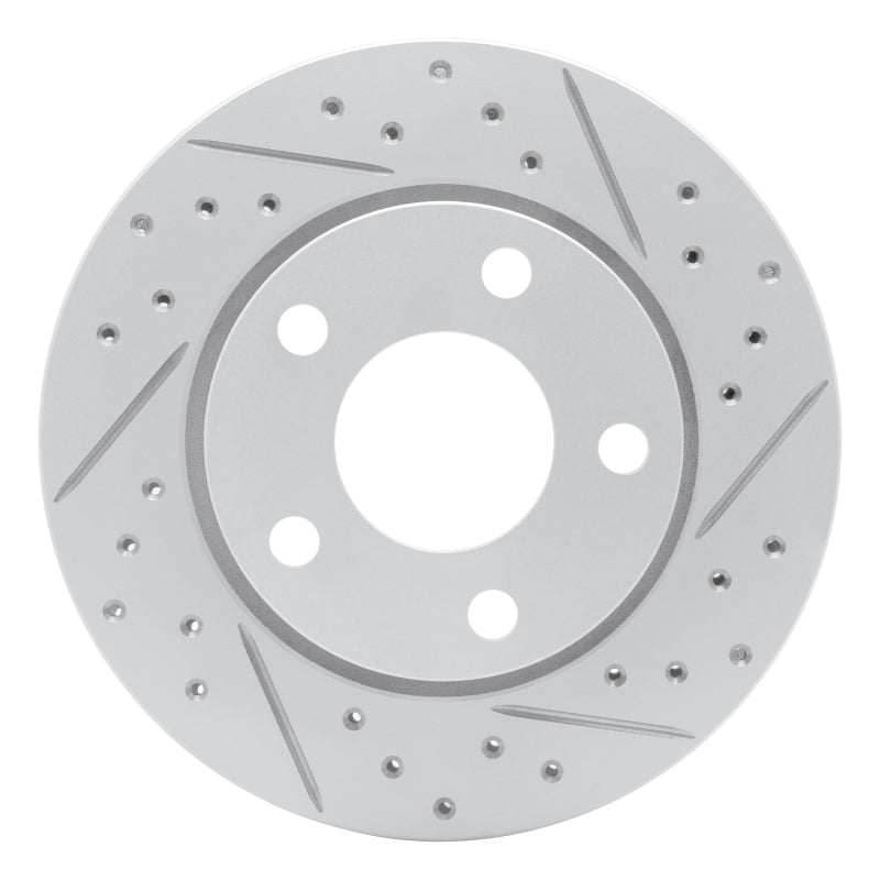 R1 Concepts 00-02 Audi S4 Rear Right Drilled & Slotted Geo-Carbon Rotor