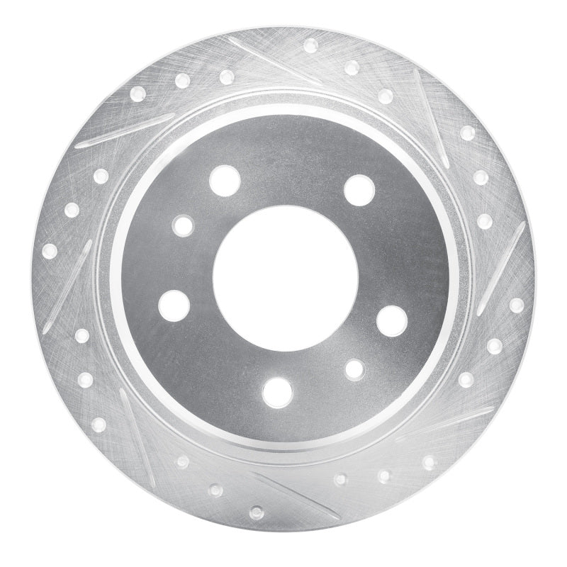 R1 Concepts 82-89 BMW 528E Rear Right Drilled & Slotted Silver Brake Rotor