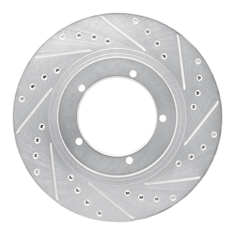 R1 Concepts 86-86 Porsche 944 Turbo Front Right Drilled & Slotted Silver Brake Rotor