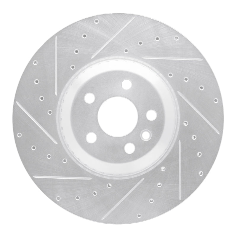R1 Concepts 20-25 Jaguar E-Pace Front Left Drilled & Slotted Silver Brake Rotor