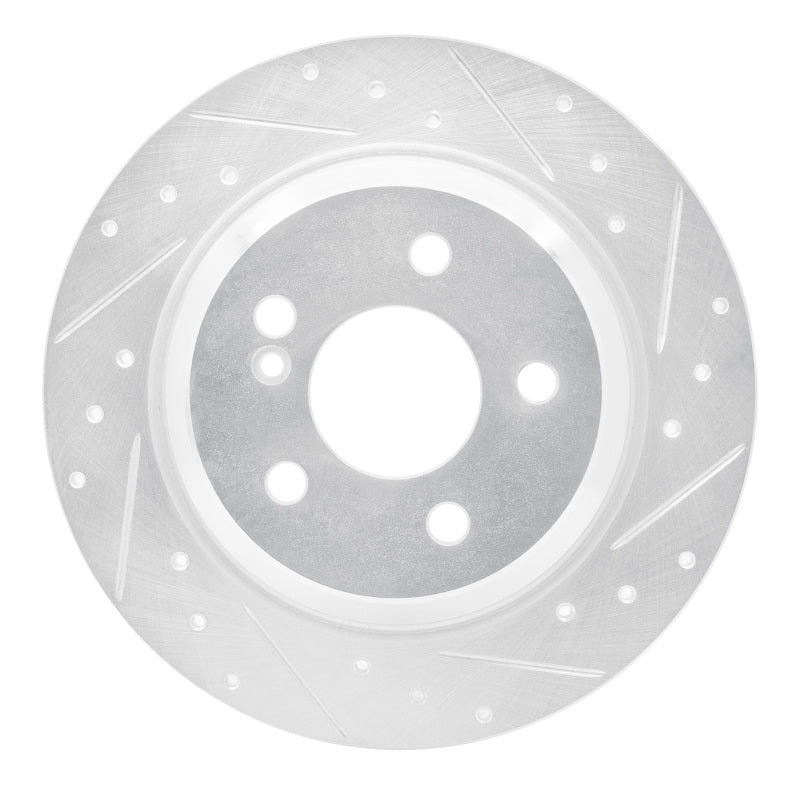 R1 Concepts 03-06 Mercedes-Benz S350 Rear Right Drilled & Slotted Silver Brake Rotor