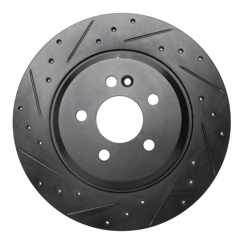 R1 Concepts 00-05 Mercedes-Benz ML500 (USA/Canada) Rear Left Drilled & Slotted Black Brake Rotor