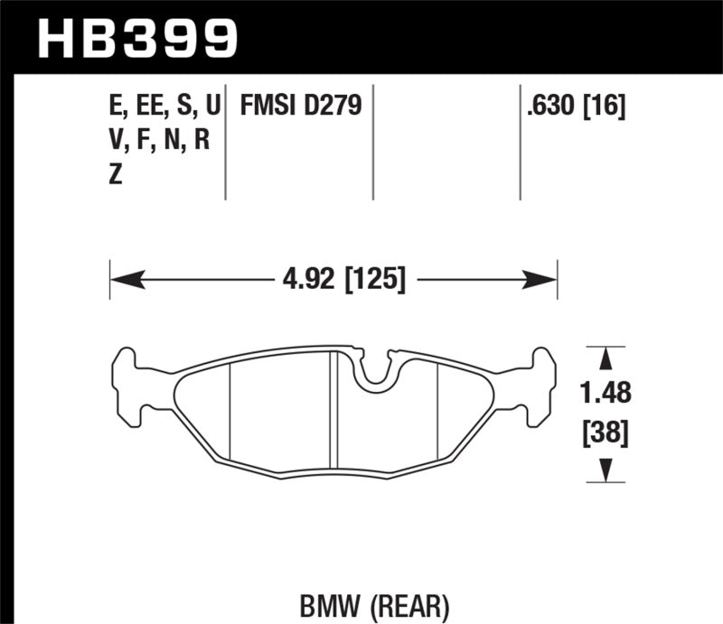 Hawk Performance 84-4/91 BMW 325 (E30) DTC-50 Race Rear Brake Pads