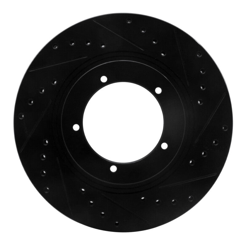 R1 Concepts 86-86 Porsche 944 Turbo Front Right Drilled & Slotted Black Brake Rotor