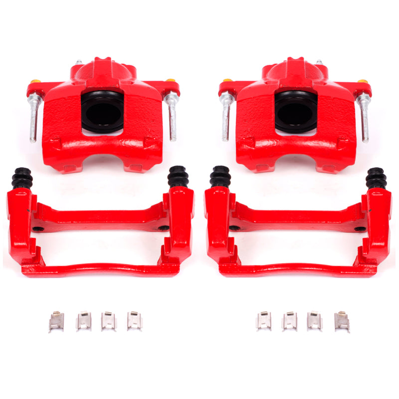 PowerStop 07-18 Jeep Wrangler JK Front Red Calipers w/Brackets - Pair
