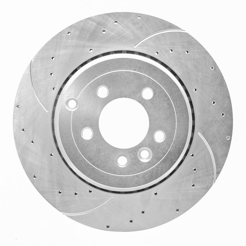 R1 Concepts 10-13 Land Rover Range Rover Sport Rear Left Drilled & Slotted Silver Brake Rotor